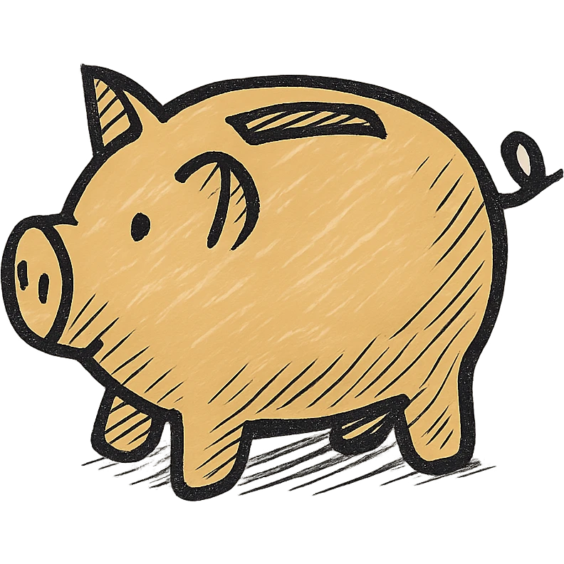 golden piggy bank emoji