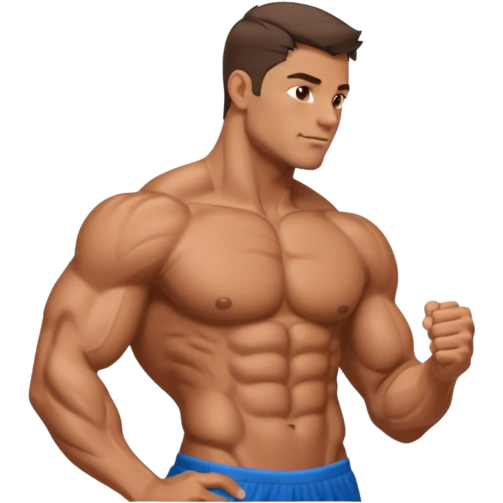 Side view of muscle man emoji