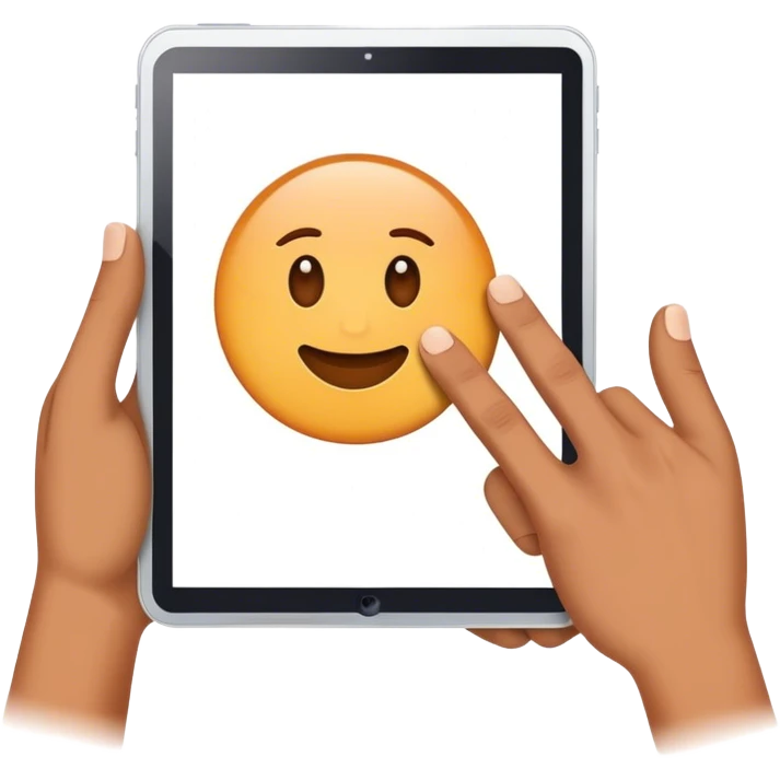 hand with tablet emoji