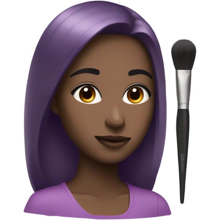 blush and brush purple emoji