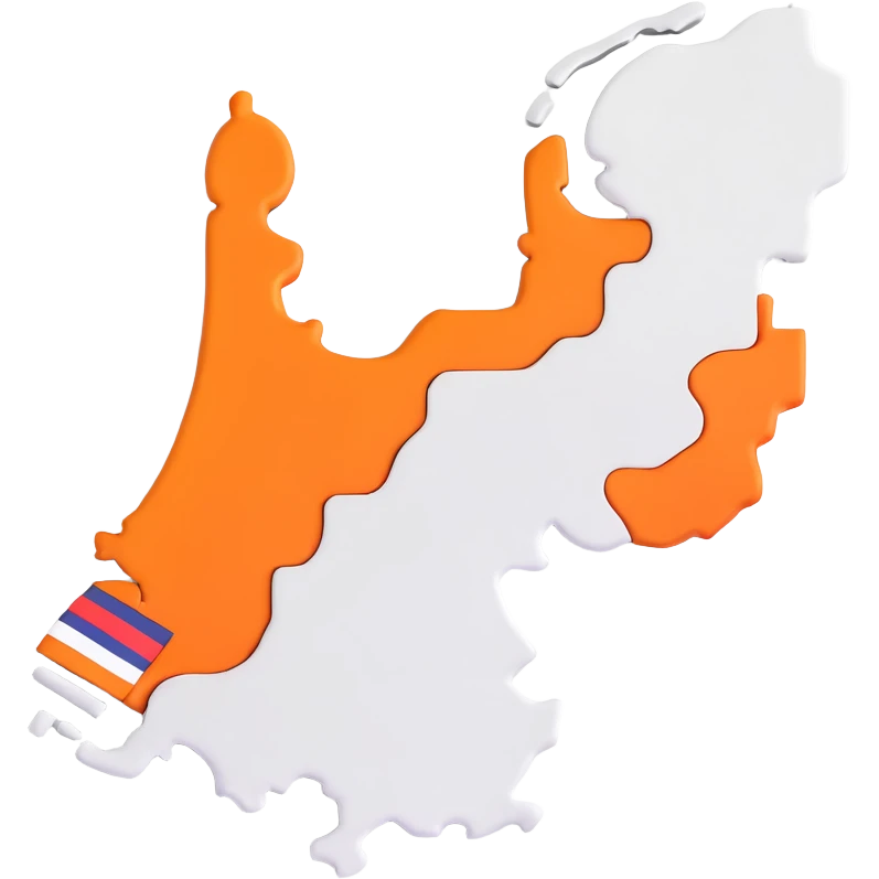 3D map of the Netherlands with distinctive shape emoji