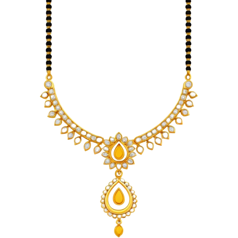 a south indian mangalsutra with yellow thread emoji