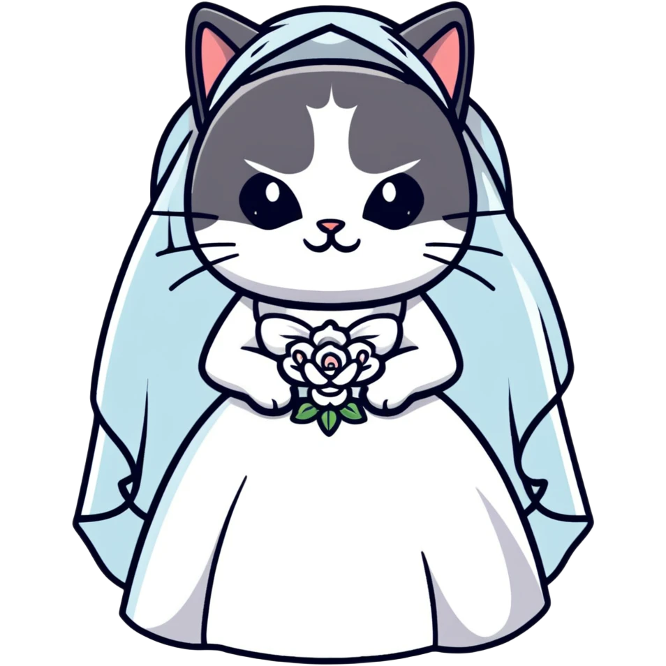 cat bride emoji