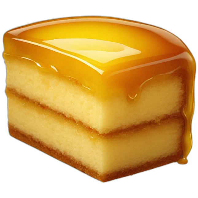 Piece of honey cake emoji