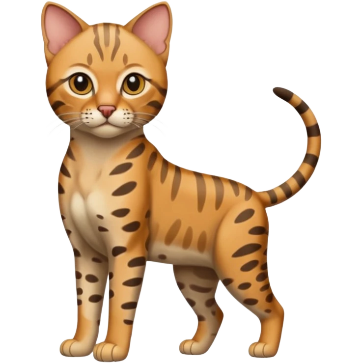 Realistic wild natural Ocicat, full body emoji