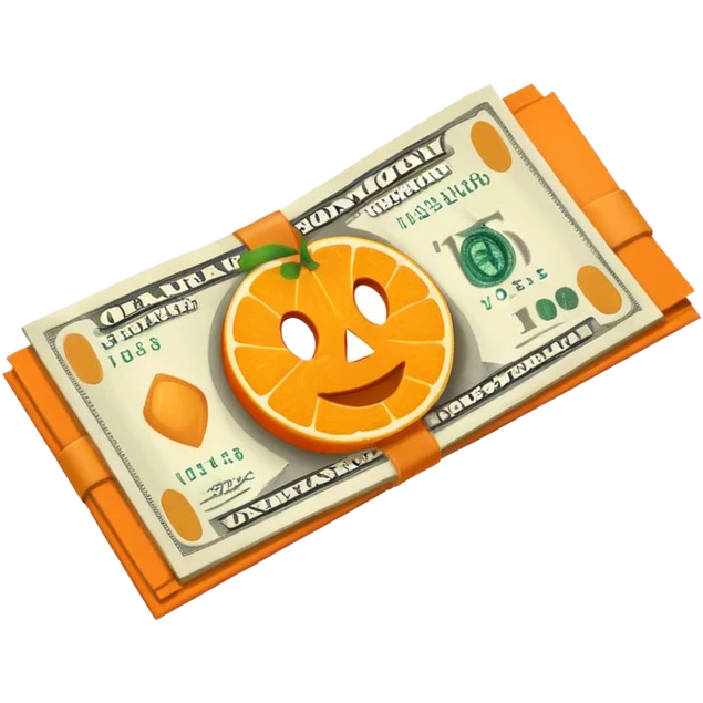 orange single money paper emoji