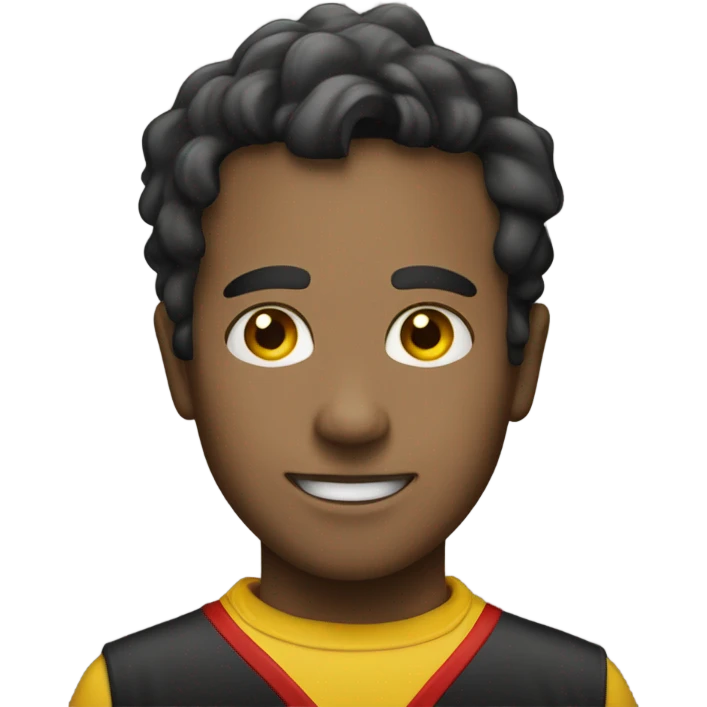 A wavy black and red rectangle with a medium sized yellow circle in the middle emoji