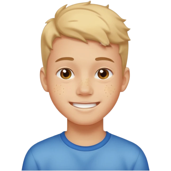 boy teenager with acne smiling emoji