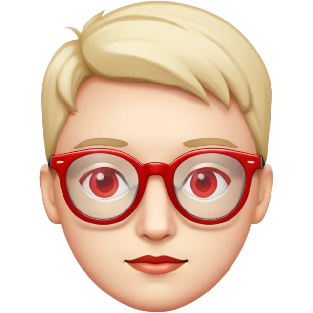 face with red glasses emoji