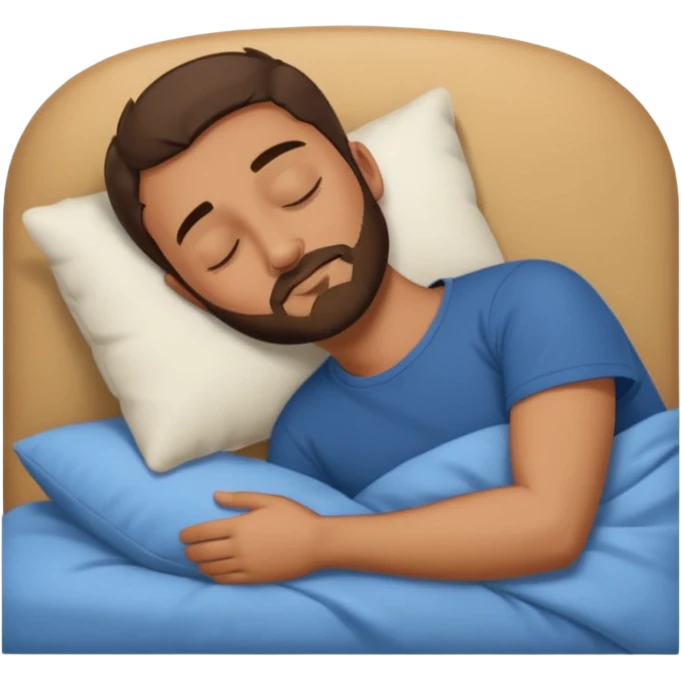 Guy with very short beard Taking short nap icon emoji