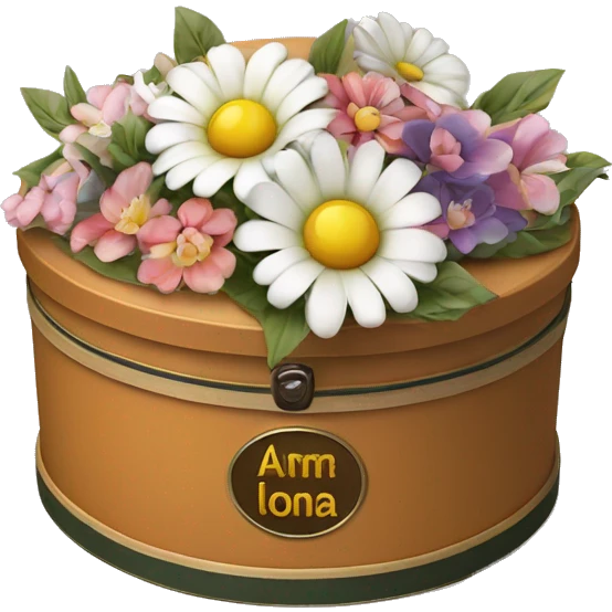 latona flowers hat box with latona.am logo emoji