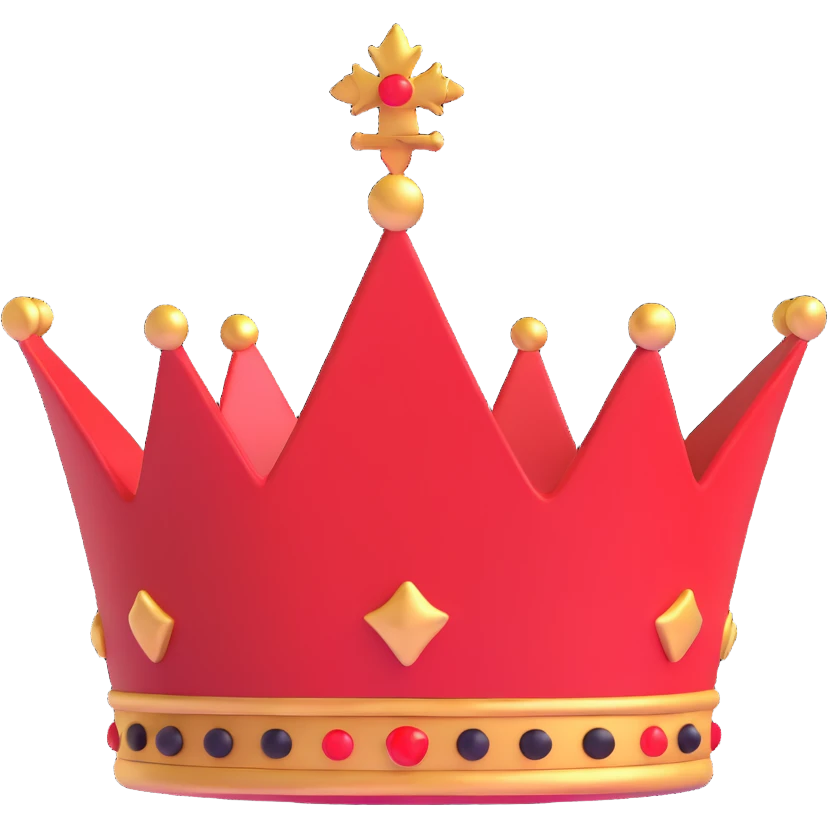 red and black royal crown emoji