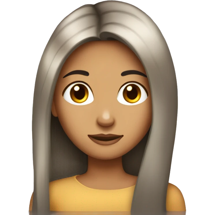 Long straight dark hair girl tan skin emoji