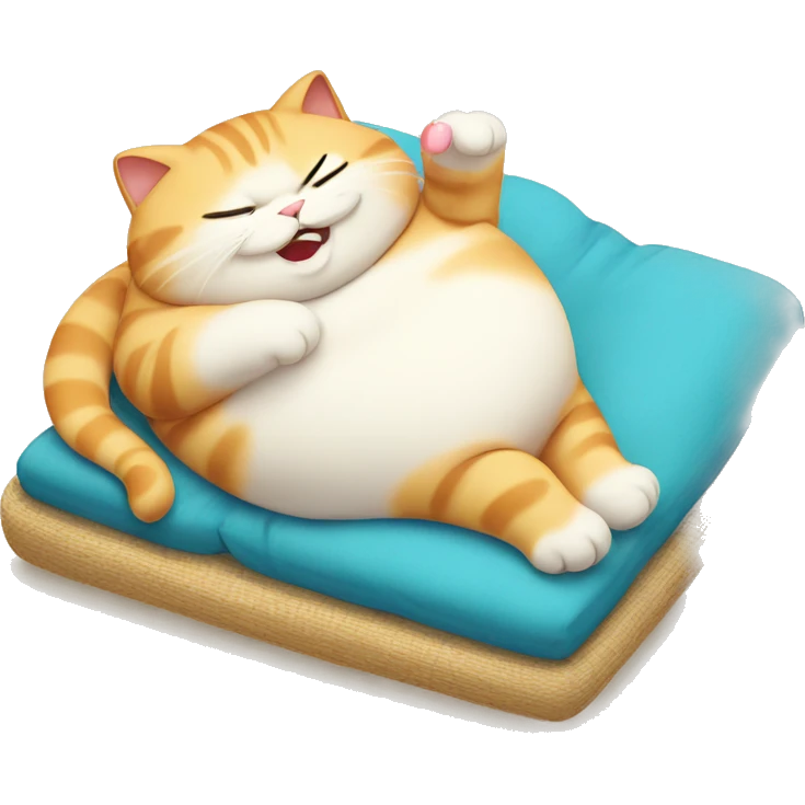 Chubby cat sunbathing  emoji