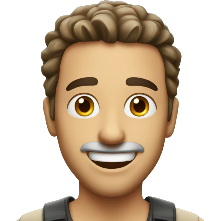Smiling Italian man have a surprised emoji