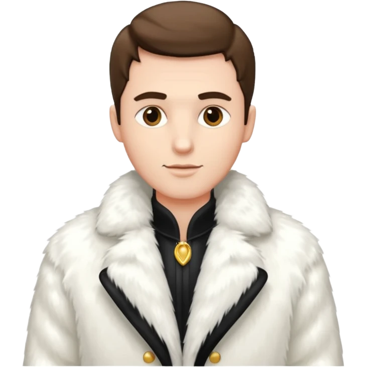 luxary white fur coat man emoji