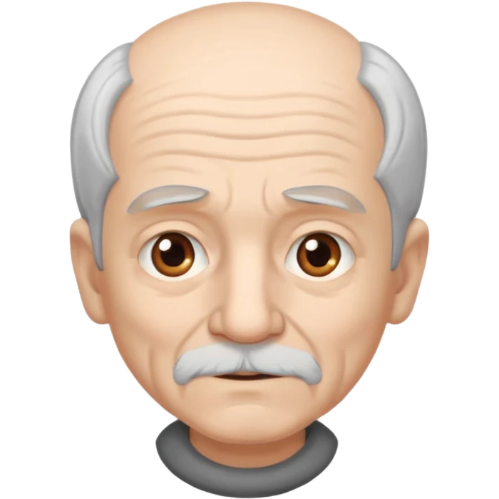 old man white neutral face emoji