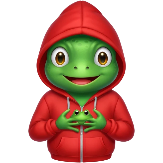 frog in a red hoodie emoji