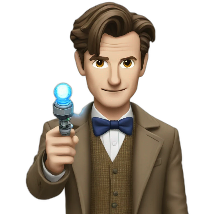 The 11th doctor with his Sonic screw emoji