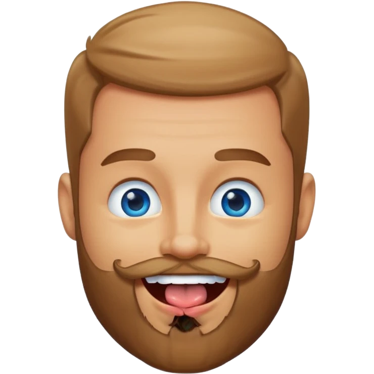 Man with beard sticking tongue out emoji