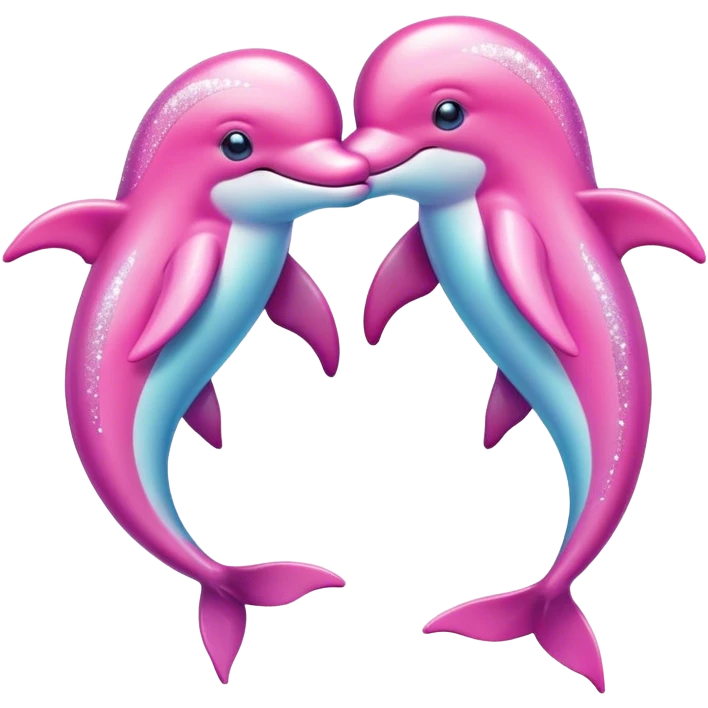 pink sparkly dolphins emoji