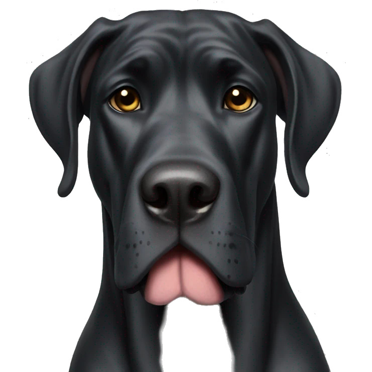 Black Great Dane head emoji