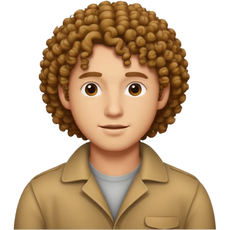 men with curly  hairs emoji