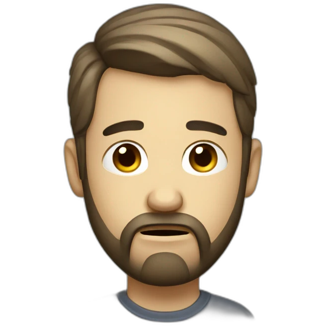 sad and depressed bearded IT guy with a ponytail emoji