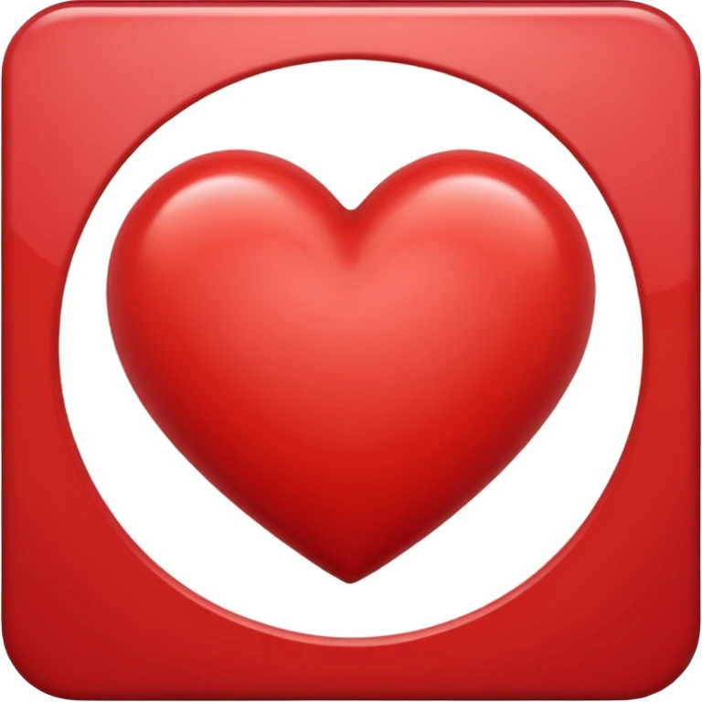 red heart emoji, glossy and vibrant emoji