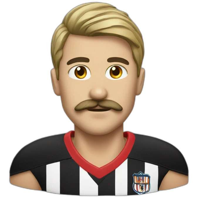 Footballer with mustache emoji