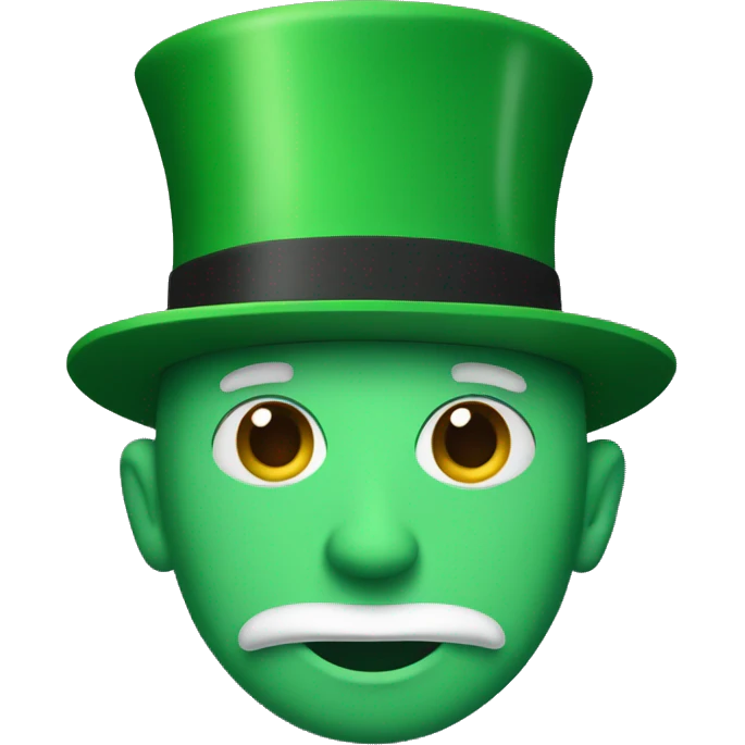 Green nessi with a top hat emoji