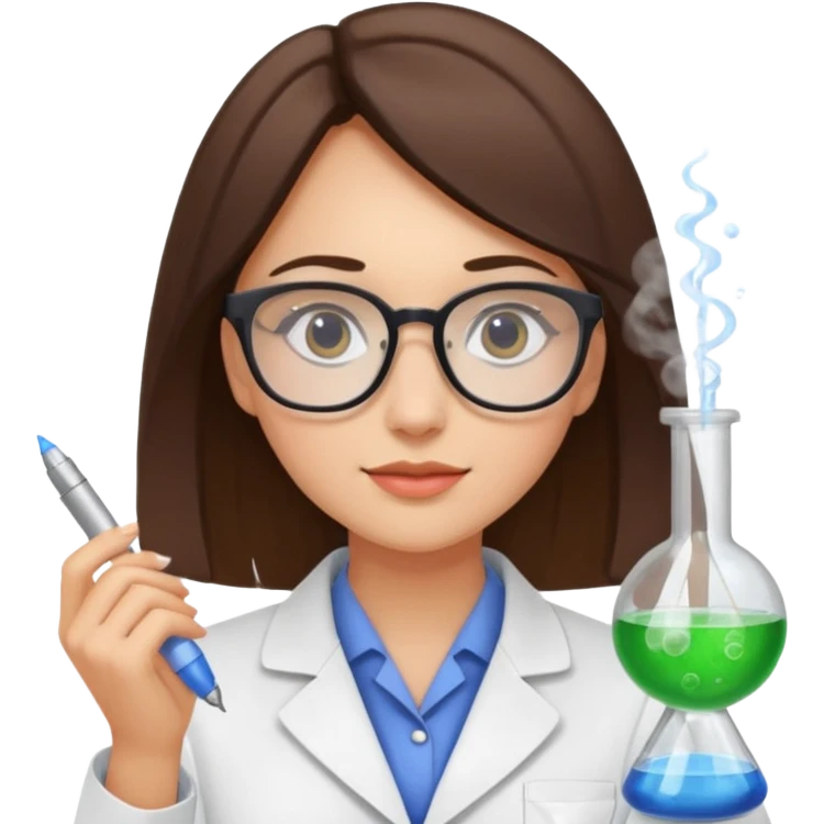 young women pharmacist studying science emoji