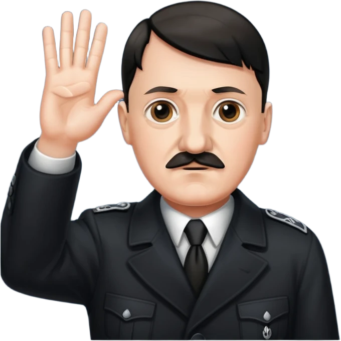Hitler doing the nazi salute emoji