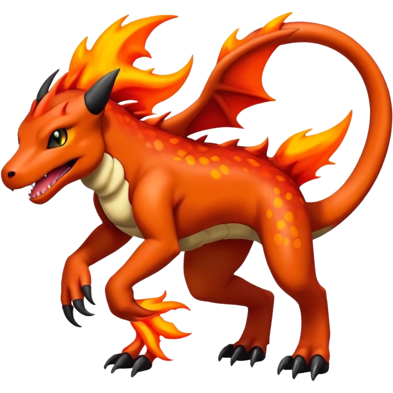 Houndoom-Charmeleon-Fakémon-hybrid-creature (full body)  emoji