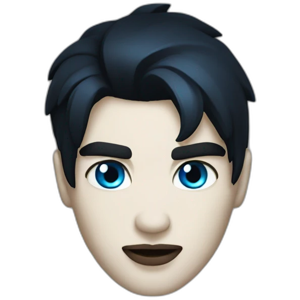 Sexy-vampire-with-blue-eyes-and black hair emoji