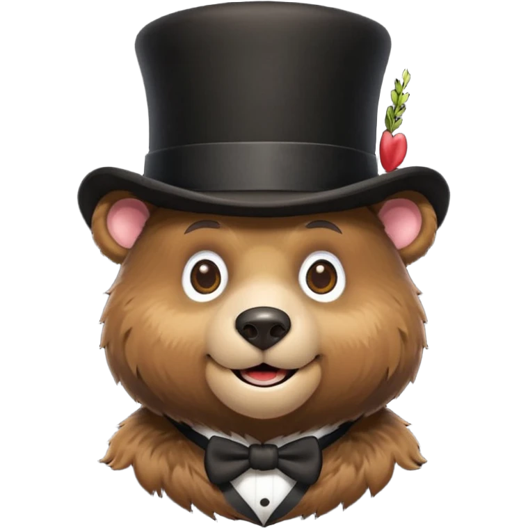 Bear with a full black tophat emoji