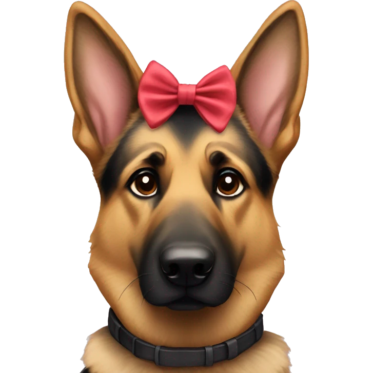 German shepherd with bow emoji