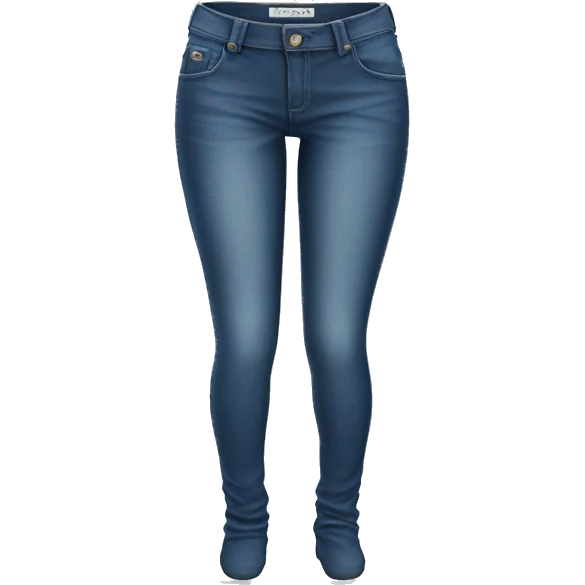 Realistic pair of jeans jegging pants with legs turned inward. emoji