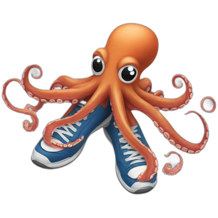 Octopus in running shoes emoji