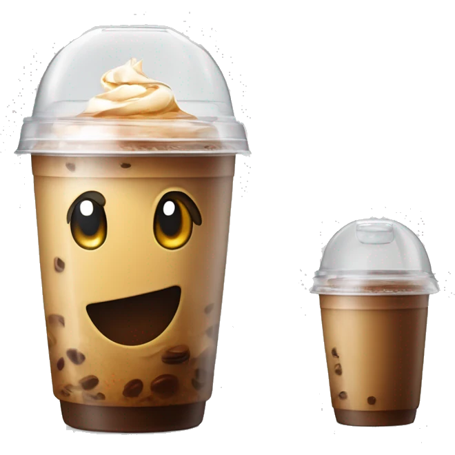 Cold coffee with ice cubes In a plastic cup With a dome-shaped cover 450 ml emoji