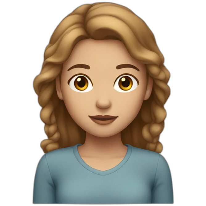 Girl with light skin and brown hair emoji