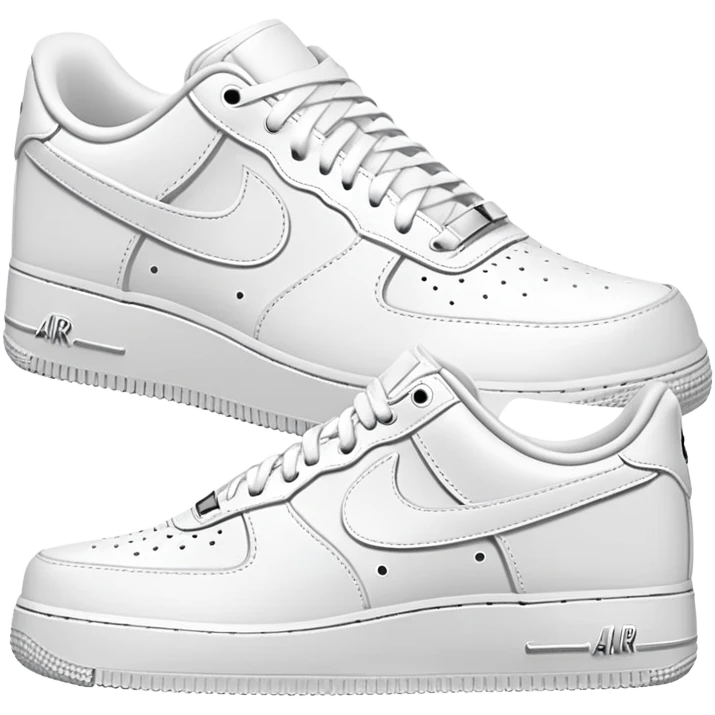 Two white Nike Air Force 1 sneakers facing each other emoji