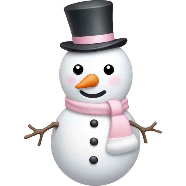 Cute white and light pink snowman emoji