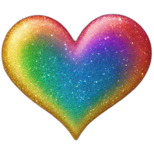 Rainbow glitter heart emoji