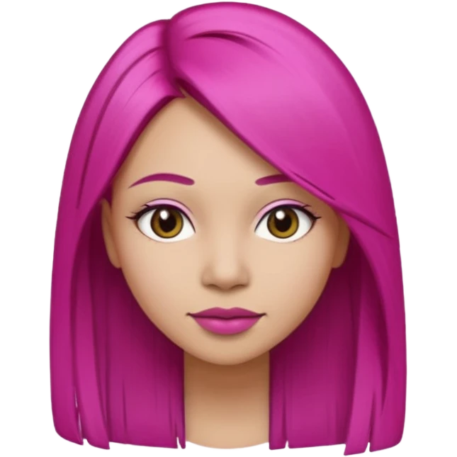 fuchsia charcoal color dyed straight hair on a woman emoji 👩🏼 emoji