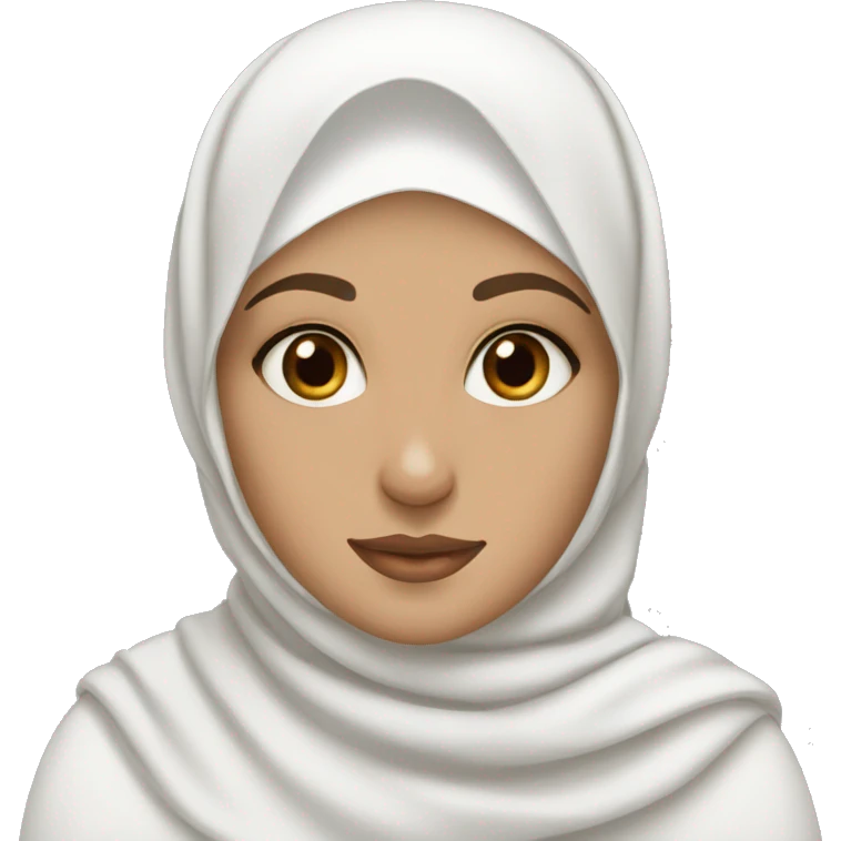 White hijabi girl with brown eyes emoji