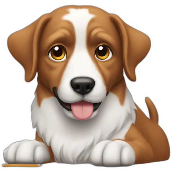 dog writing blog emoji