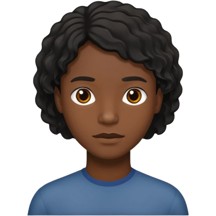 Black avatar with wavy black haircut  emoji