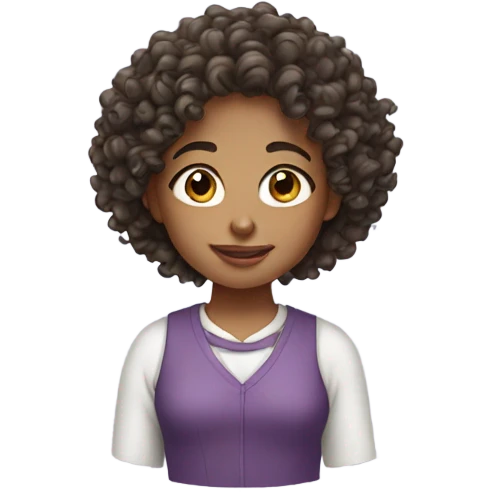 Girl with curly hair emoji
