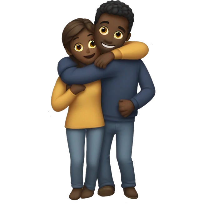 2 people hugging and supporting each other  emoji